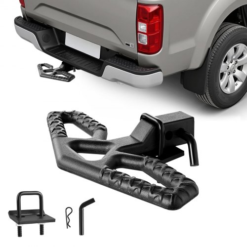 

VEVOR Hitch Step for 2 Inch Receiver, Universal Rear Bumper Guard Protector with 350 LBS Load Capacity, Wide & Non-Slip Tow Hitch Step with Pin Kit and Stabilizer, Fit for Truck, SUV, Pickup, Trailer