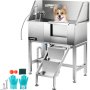 VEVOR Pet Grooming Tub Dog Wash Station 34\" Stainless Steel with Accessories
