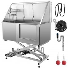 Professional Stainless Steel Pet Grooming Bath Tub Electric Lift Height