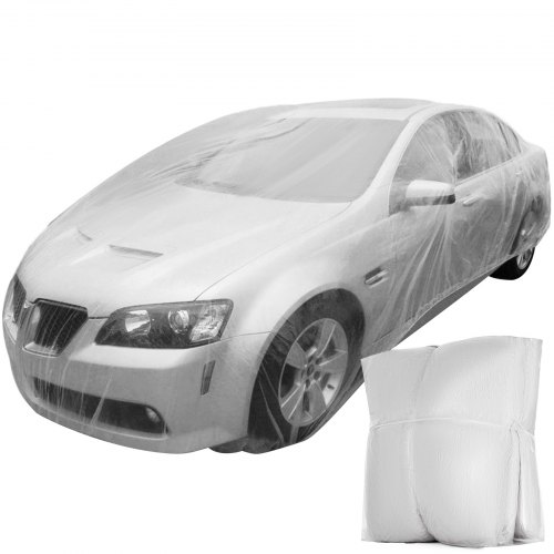 10 PACK Clear Plastic Temporary Universal Disposable Car Cover Rain Dust Garage