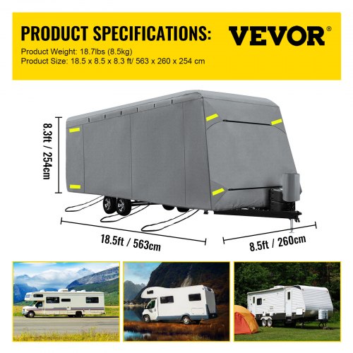 Weatherproof Travel Trailer Camper Storage Cover Fits 38'-40' Feet RV Motorhomes 