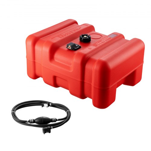 

VEVOR Marine Fuel Tank, 14.53 Gallon/55L, Portable Boat Fuel Gas Tank for Outboard Engine Boats, Plastic Outboard Marine Boat Fuel Tank with Hose, Easy to Carry for Yacht, Fishing Boat, Deck Boat, Red