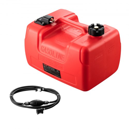 VEVOR Boat Fuel Tank, 3.17-Gallon/12-L Marine Outboard Transfer Tank, Transfer Tank with 9.8ft Hose, Gauge for Outboard Engine, Yacht, Fishing Boat, Deck, Red CYCYXWS3GAL0FPMRNV0