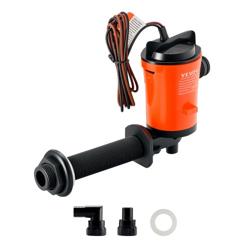 

VEVOR Livewell Pump for Boat 12V 800 GPH 90°Livewell Aerator Pump Baitwell Pump