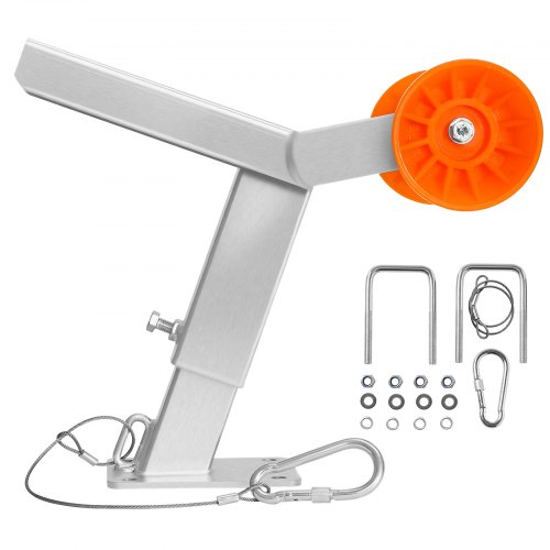 VEVOR Boat Trailer Winch Stand with Roller, Adjustable Height 14.3-21.6 Inches, Boat Winch Mount with U-Bolts for 2-3 Inches W x 3-4 Inches H Trailer