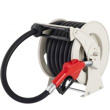 VEVOR Fuel Hose Reel, 1" x 50' Extra Long Retractable Diesel Hose Reel, Heavy-duty Steel Construction with Automatic Refueling Gun, Rubber Hose Used for Aircraft Ship Vehicle Tank Truck