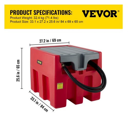 1'' Portable Diesel Fluid Extractor Automatic Transfer Pump with Nozzle Red 