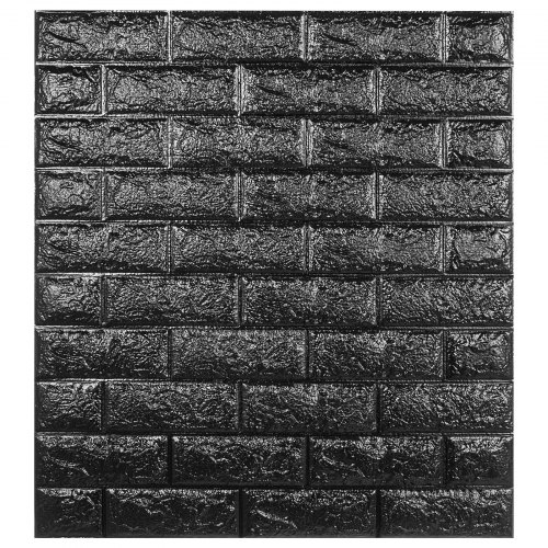 

22 Pack 3D Brick Texture Wall Panels Peel And Stick Wall Papers Black Color