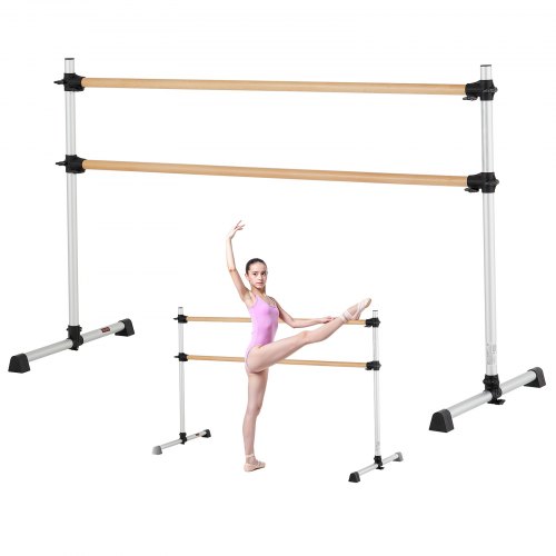 6Ft Ballet Barre Freestanding Portable Fitness Dance Bar Height Adjustable