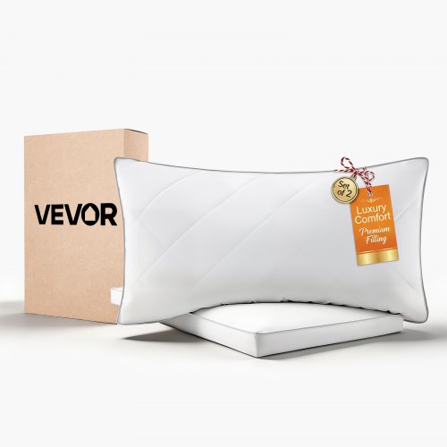 VEVOR Bed Pillows for Sleeping, Set of 2, King Size Luxury Quality Hotel Pillows