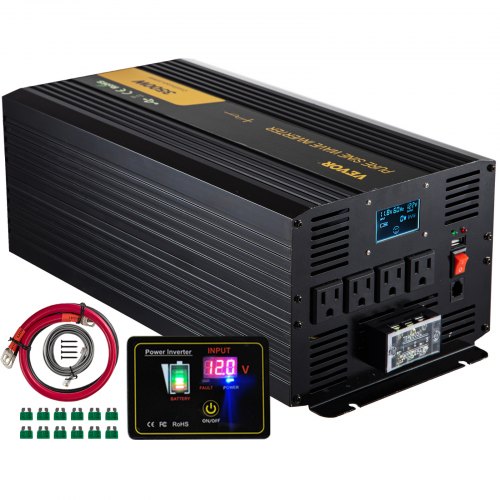 Solar Power Inverter 5000W LED Display DC 12V To AC 220V Sine Wave Converter Lot 