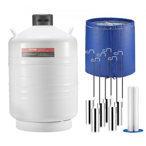 

VEVOR Liquid Nitrogen Tank, 30 L Aluminum Alloy Liquid Nitrogen Container, LN2 Tank Dewar with 6 Canisters and Carry Bag with Straps, Cryogenic Tank for Beauty Industry, Semen Preservation, Scientific