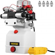 VEVOR Hydraulic Pump Kit 4.5L Plastic Hydraulic Power Unit Double Action Solenoid Hydraulic Power Pack 12V for Dump Trailer Car Lifting