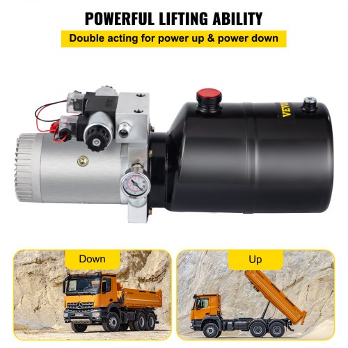 12 Quart Double Acting Hydraulic Pump Dump Trailer Lifting Power Unit Lift 