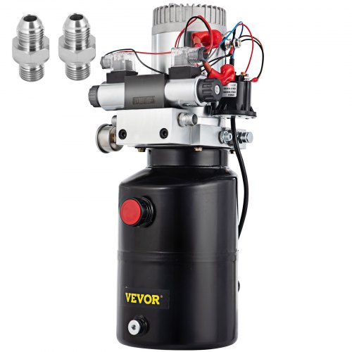 Hydraulic Power Unit Double Acting W/ Pressure Gauge Hydraulic Pump 6 Quart