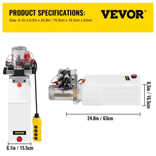 VEVOR 10152 PSI Hydraulic Electric Pump 750W Single Acting 220V Solenoid Pedal 7L Hydraulic Power Pack Cylinder