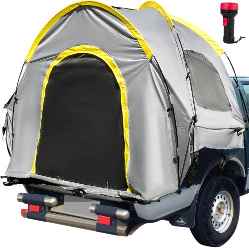 VEVOR Truck Tent 8, Truck Bed Tent, Pickup Tent for Full Size Truck, Waterproof Truck Camper, 2-Person Sleeping Capacity, 2 Mesh Windows, Easy to Setup Truck Tents for Camping, Hiking, Fishing