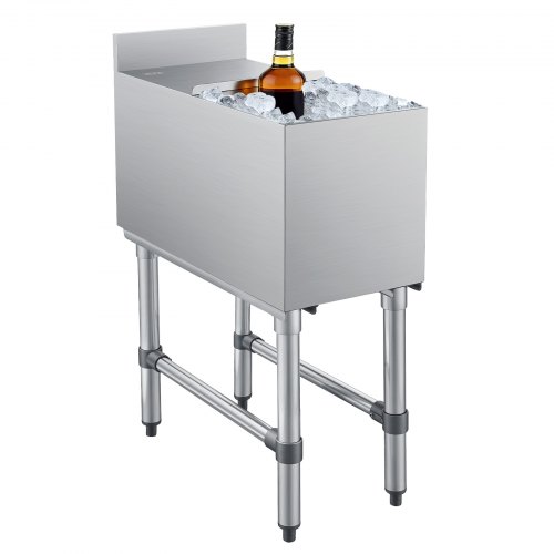 

VEVOR Commercial Ice Bin, 39.6 Qt Max Capacity, 12 x 24 x 33 Inch Stainless Steel Ice Chest with Sliding Lid, 24H Long-Lasting Insulation, Cooler Cart Cocktail Unit for Bar Restaurant Pub, NSF