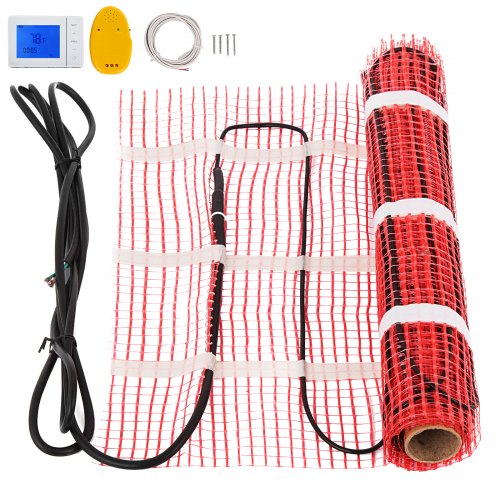 30 Sqft Electric Tile Radiant Warm Floor Heating Mat Kit W/ Thermostat Ul Listed
