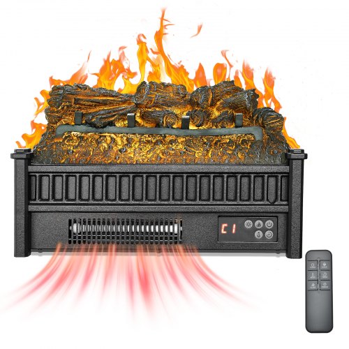 VEVOR Electric Fireplace Log, 20 inch Fireplace Insert Log Heater, with Remote Controller, 5 Adjustable Flame Brightness, 24H Timer, Overheat Protecti
