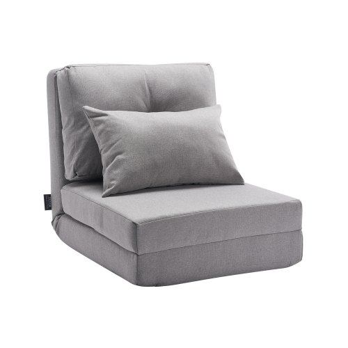 

Convertible Flip Chair with 5 Adjustable Position Folding Floor Lazy Sofa Gray