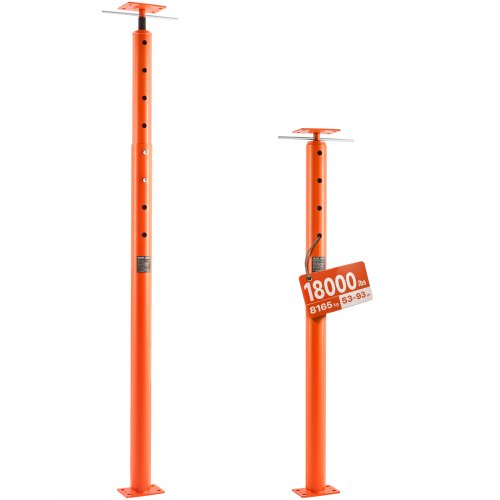 Vevor House Floor Jack, 53"-93" Height Range, 18000 Lbs Max Load Capacity, Adjustable Support Beam Basement Jack Post Pole For Leveling, Lift Support-image