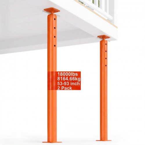 Vevor House Floor Jacks, 2 Pack 53-93 Inch Height Range, 18000 Lbs Max Load Capacity, Adjustable Support Beam Basement Jack Post Pole For Leveling, Li-image