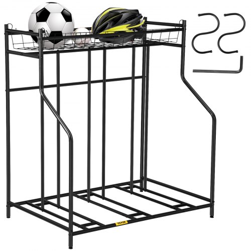 VEVOR Bike Rack with Storage Bike Stand for Garage for 3-Bike Freestanding Metal