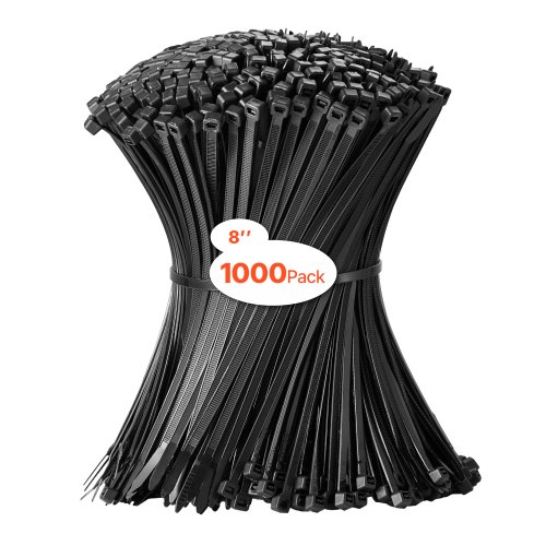 

1000 Pack Cable Zip Ties 8-inch Cable Wire Ties & 45LBS High Tensile Strength