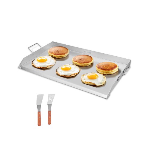 VEVOR Stainless Steel Griddle, 36x22 inch Universal Flat Top Rectangular Plate, Gas Grill Griddle for BBQ Grill, Teppanyaki, Portable Family Cookware with Handle, for Camping Tailgating Party