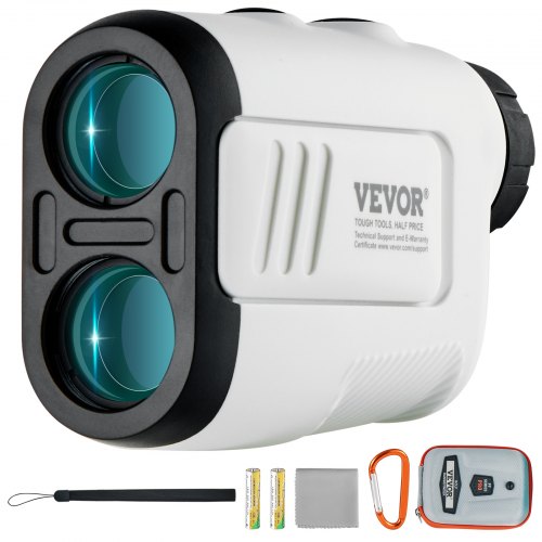 VEVOR Golf Rangefinder, 650 Yards Laser Golfing Hunting Range Finder, 6X Magnification Distance Measuring, Golfing Accessory with High-Precision Flag Lock, Slope Switch, Continuous Scan, and Batteries