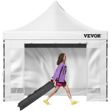 VEVOR Pop Up Canopy Tent Outdoor Gazebo Tent 10 x 10 FT with Sidewalls, White