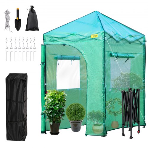 VEVOR Greenhouse Portable Walk-in Hot Green House Tent 6' x 4' x 8' Plant Garden