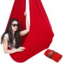 Red Kids Therapy Swing Up To 220LBS Autism Adhd Aspergers Sensory Cuddle Hammock    