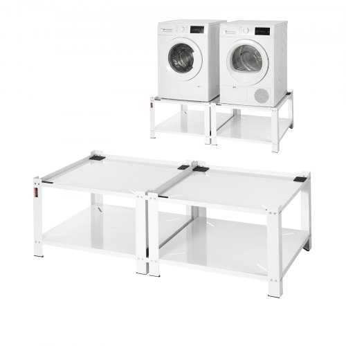 

VEVOR Laundry Pedestal, 16.1 in Height, 27.5 x 27.5 in Washer and Dryer Pedestals with Storage Shelf, 700 lbs Load Capacity, Non-Slip Feet, Washing Machine Stand Universal Fit, White, 2 Pack