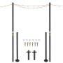 VEVOR String Light Poles Outdoor Metal Pole 10.6FT 2PCS Steel for Patio Backyard