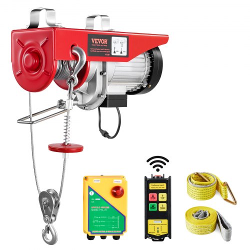 VEVOR Electric Hoist, 1320 lbs Lifting Capacity, 1150W 110V Electric Steel Wire Winch with Wireless Remote Control, 40ft Single Cable Lifting Height &