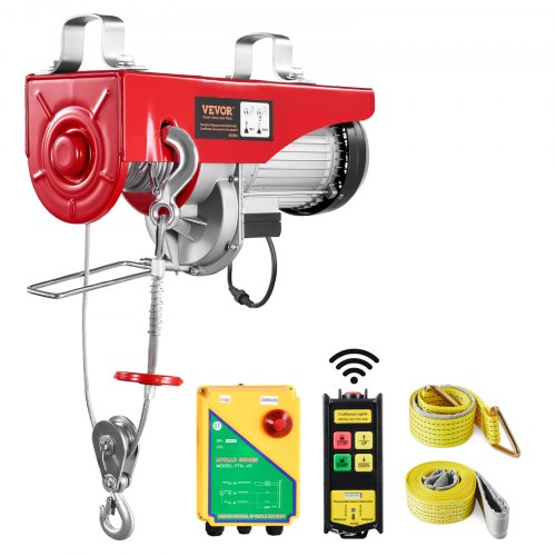 

VEVOR Electric Hoist, 2200 lbs Lifting Capacity, 1600W 110V Electric Steel Wire Winch with Wireless Remote Control, 40ft Single Cable Lifting Height & Pure Copper Motor, for Garage Warehouse Factory