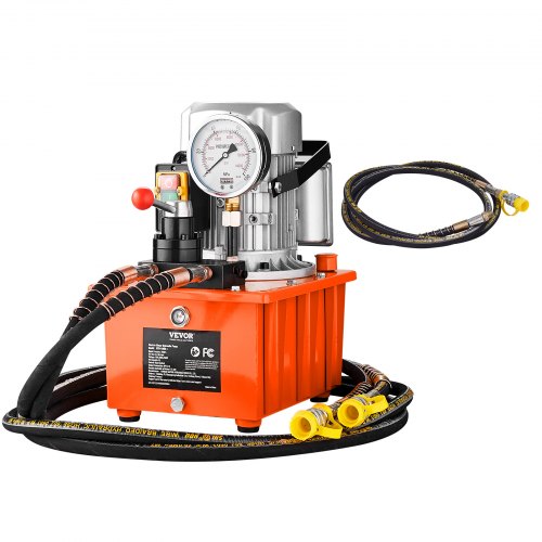 

VEVOR Electric Hydraulic Pump, 10000 PSI 750W 110V, 488 in³/8L Capacity, Double Acting Manual Valve, Electric Driven Hydraulic Pump Power Pack Unit with Lever Switch for Punching/Bending/Jack Machines