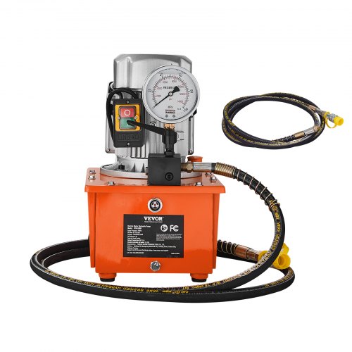 

VEVOR Electric Hydraulic Pump, 10000 PSI 750W 110V, 488 in³/8L Capacity, Single Acting Manual Valve, Electric Driven Hydraulic Pump Power Pack Unit with Lever Switch for Punching/Bending/Jack Machines