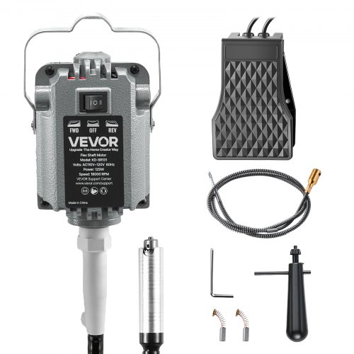 

VEVOR Flex Shaft Grinder, 125W 18000RPM Electric Flex Shaft Rotary Tool, Foot Pedal Control Hanging Carver Grinder with Forward-Reverse Rotation for Carving Buffing Engraving Polishing