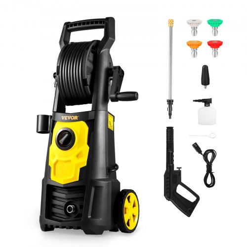

VEVOR Electric Pressure Washer, 2000 PSI, Max. 1.76 GPM Power Washer with 30 ft Hose, 5 Quick Connect Nozzles, Foam Cannon, Portable to Clean Patios, Cars, Fences, Driveways, ETL Listed