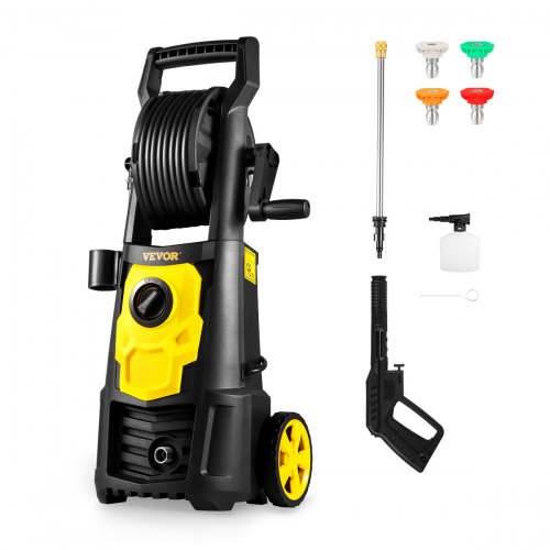 

VEVOR Electric Pressure Washer, 2000 PSI, Max. 1.76 GPM Power Washer with 20 ft Hose, 4 Quick Connect Nozzles, Foam Cannon, Portable to Clean Patios, Cars, Fences, Driveways, ETL Listed