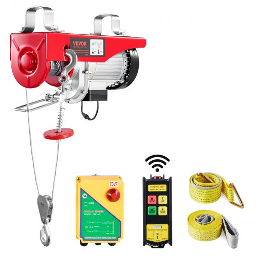 

VEVOR Electric Hoist, 880 lbs Lifting Capacity, 850W 110V Electric Steel Wire Winch with Wireless Remote Control, 40ft Single Cable Lifting Height & Pure Copper Motor, for Garage Warehouse Factory