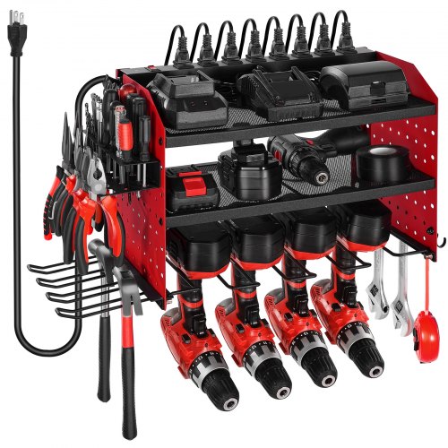 VEVOR Power Tool Organizer with Charging Station 3-Layer Drill Storage Rack