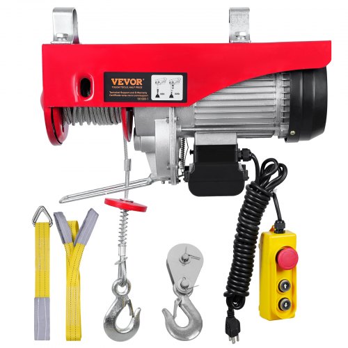 VEVOR Electric Hoist, 1320 Lbs Lifting Capacity, 1150W 110V Electric Steel Wire Winch With 14ft Wired Remote Control, 40ft Single Cable Lifting Height