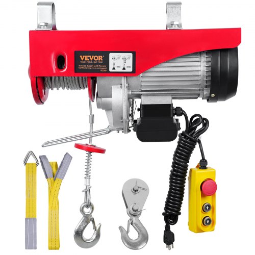 VEVOR Electric Hoist, 2200 Lbs Lifting Capacity, 1600W 110V Electric Steel Wire Winch With 14ft Wired Remote Control, 40ft Single Cable Lifting Height