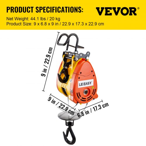 Electric Hoist Electric Winch 230kg Capacity with 30m Wire Rope Pulling System