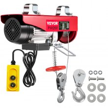 110V Overhead Crane Garage Ceiling Pulley VEVOR Electric Chain Hoist 1300W Lifting Power System w/Emergency Stop Switch 10 Feet Max Pulling Height 2200lbs Winch with 3 m Wired Remote Control 