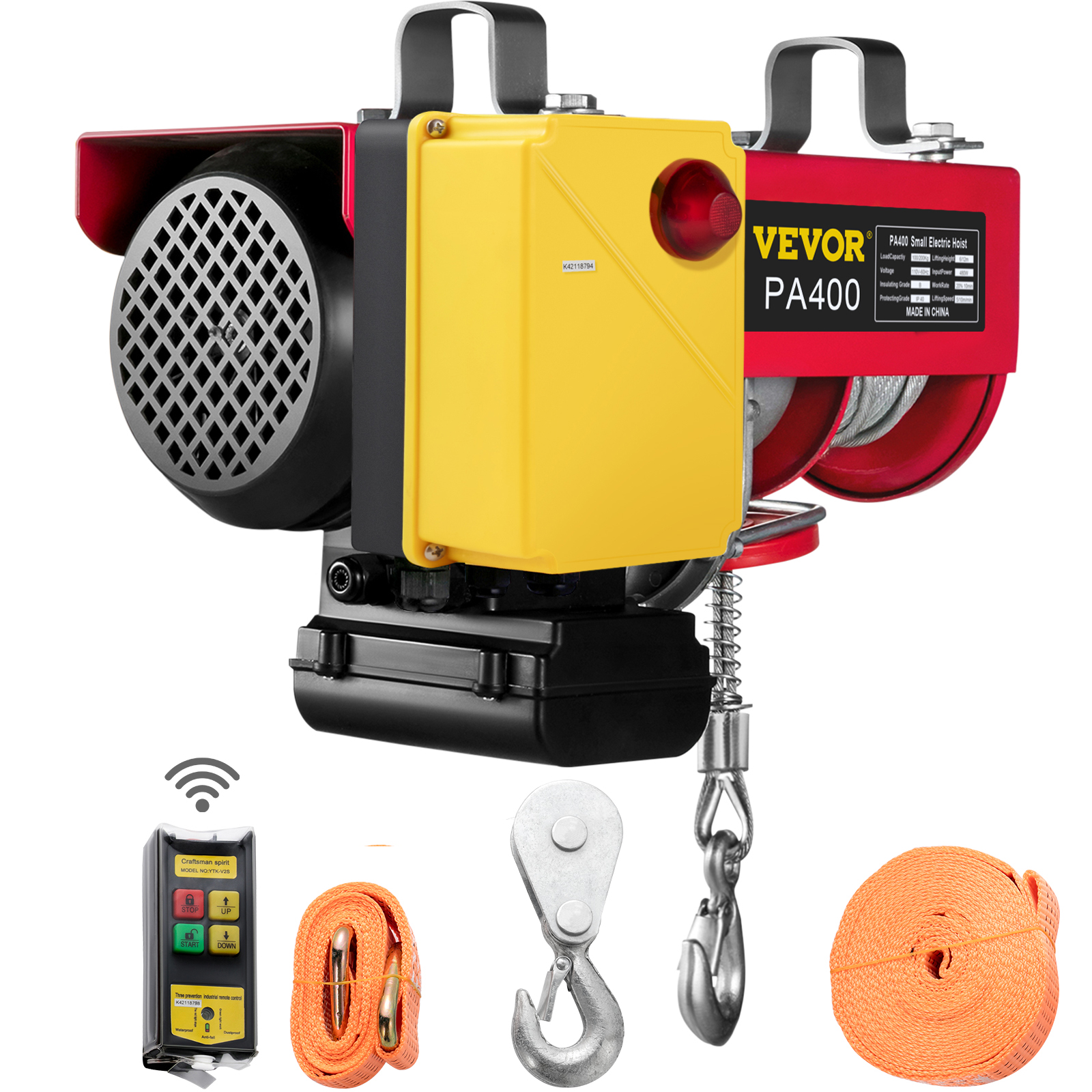 VEVOR Electric Hoist 110V Electric Winch 880LBS with Wireless Remote Control от Vevor Many GEOs
